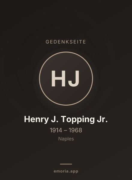 Gedenkportrait von Henry J. Topping Jr.