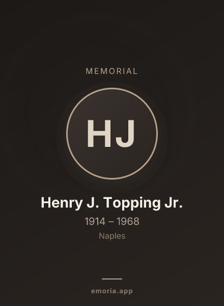 Memorial portrait of Henry J. Topping Jr.
