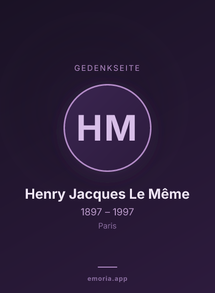 Gedenkportrait von Henry Jacques Le Même