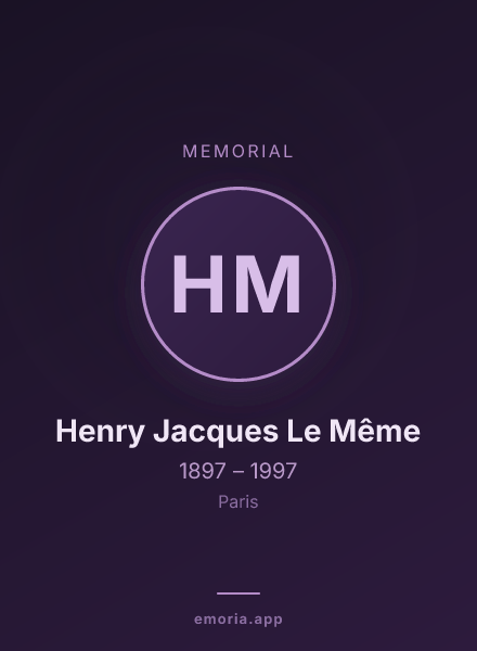 Memorial portrait of Henry Jacques Le Même