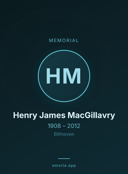 Memorial portrait of Henry James MacGillavry