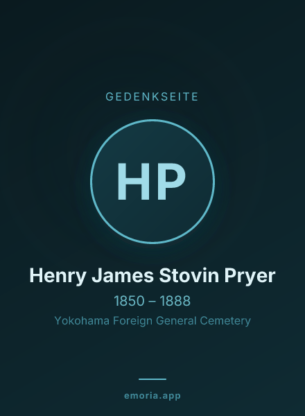 Gedenkportrait von Henry James Stovin Pryer