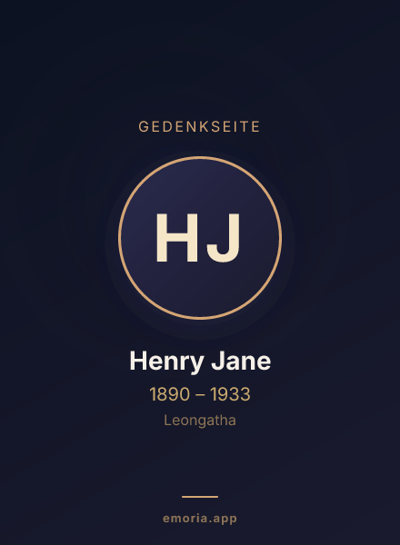 Gedenkportrait von Henry Jane