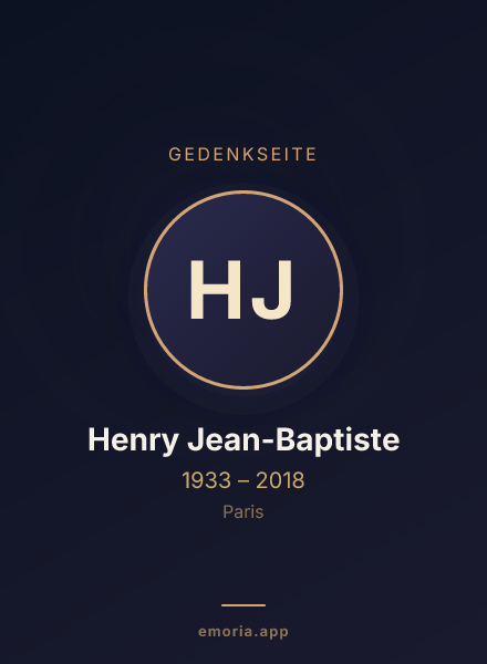 Gedenkportrait von Henry Jean-Baptiste