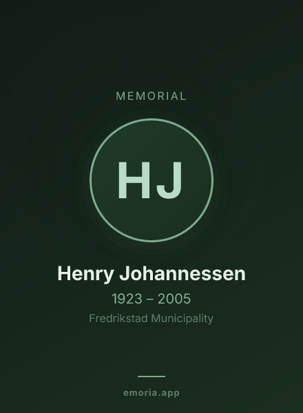 Memorial portrait of Henry Johannessen