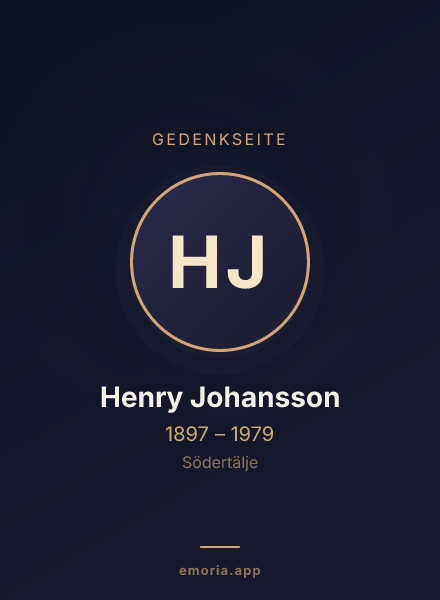 Gedenkportrait von Henry Johansson
