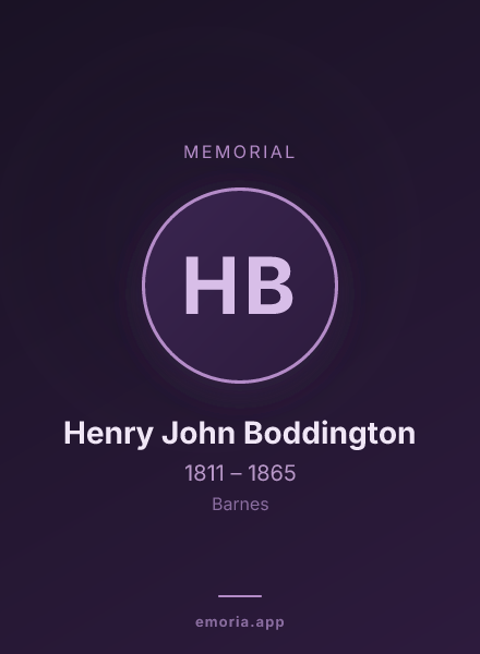 Memorial portrait of Henry John Boddington