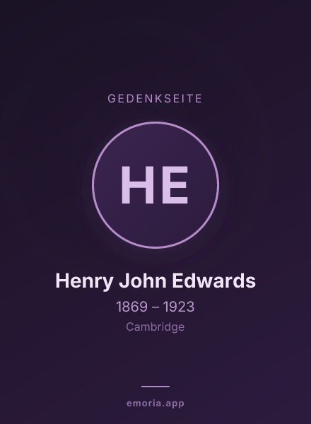 Gedenkportrait von Henry John Edwards