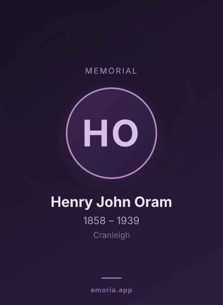 Memorial portrait of Henry John Oram