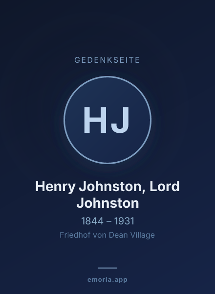 Gedenkportrait von Henry Johnston, Lord Johnston