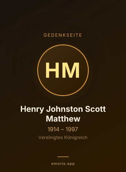 Gedenkportrait von Henry Johnston Scott Matthew