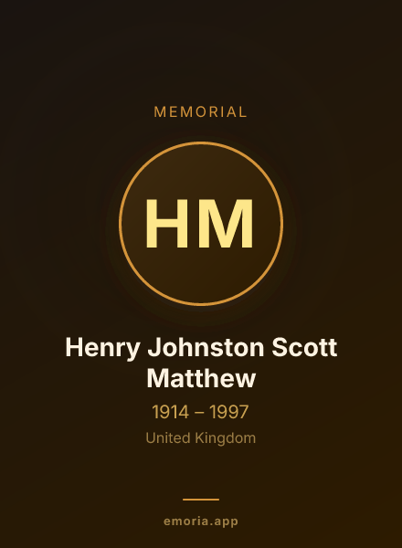 Memorial portrait of Henry Johnston Scott Matthew