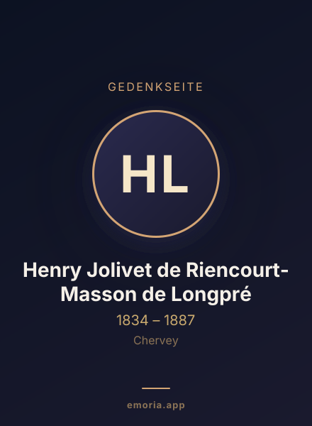 Gedenkportrait von Henry Jolivet de Riencourt-Masson de Longpré