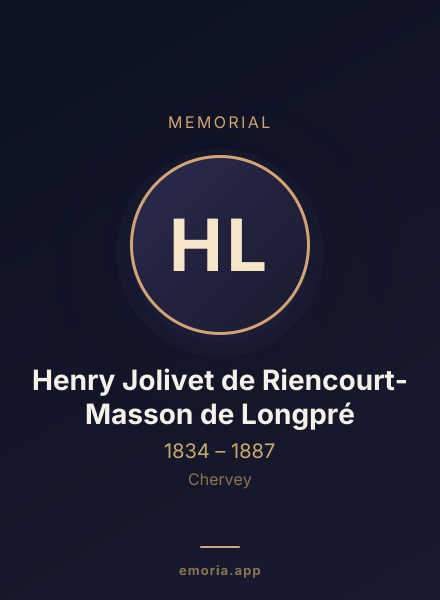 Memorial portrait of Henry Jolivet de Riencourt-Masson de Longpré