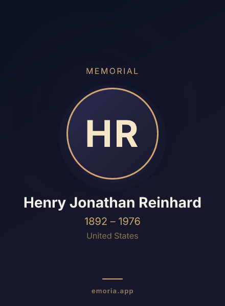 Memorial portrait of Henry Jonathan Reinhard