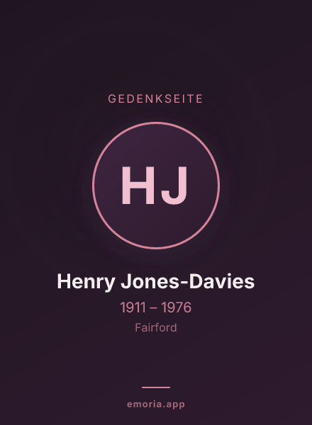 Gedenkportrait von Henry Jones-Davies