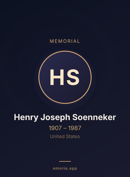 Memorial portrait of Henry Joseph Soenneker