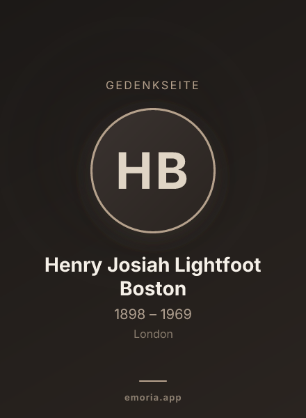 Gedenkportrait von Henry Josiah Lightfoot Boston