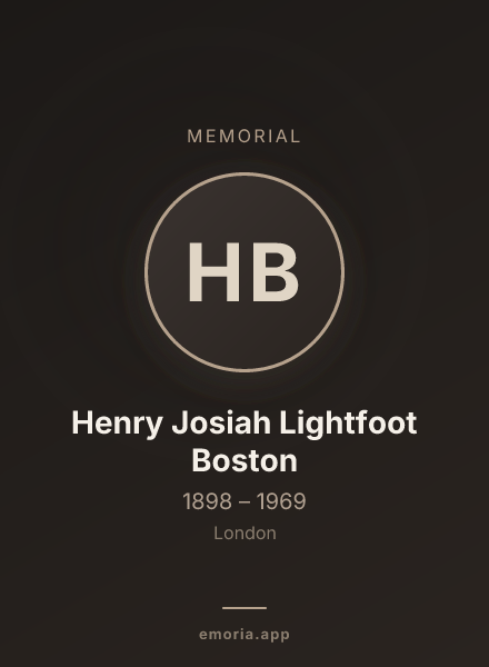 Memorial portrait of Henry Josiah Lightfoot Boston