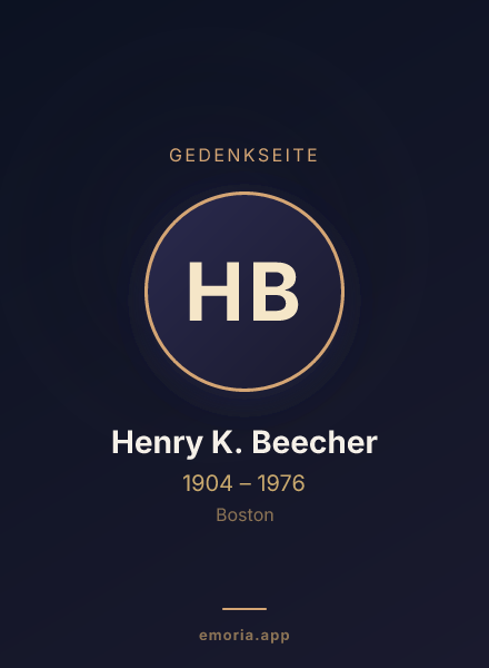 Gedenkportrait von Henry K. Beecher