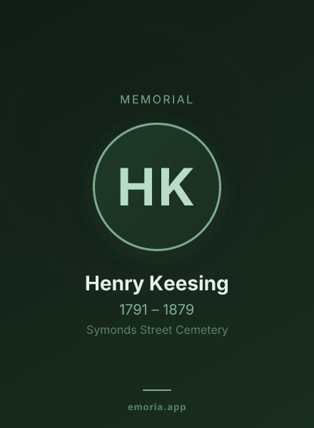 Memorial portrait of Henry Keesing
