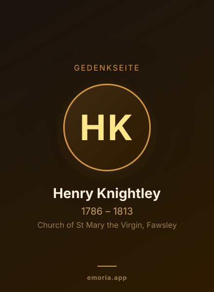 Gedenkportrait von Henry Knightley