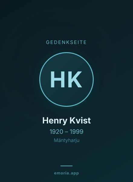 Gedenkportrait von Henry Kvist