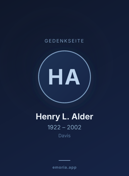 Gedenkportrait von Henry L. Alder