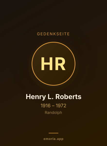 Gedenkportrait von Henry L. Roberts