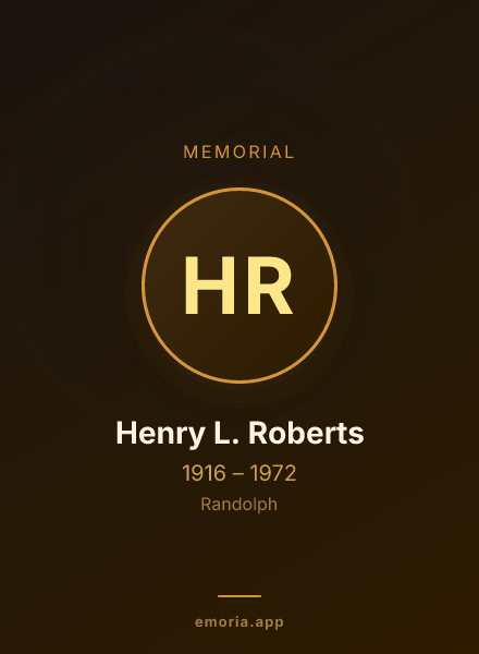 Memorial portrait of Henry L. Roberts