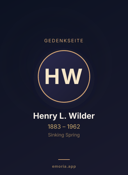 Gedenkportrait von Henry L. Wilder
