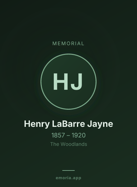 Memorial portrait of Henry LaBarre Jayne