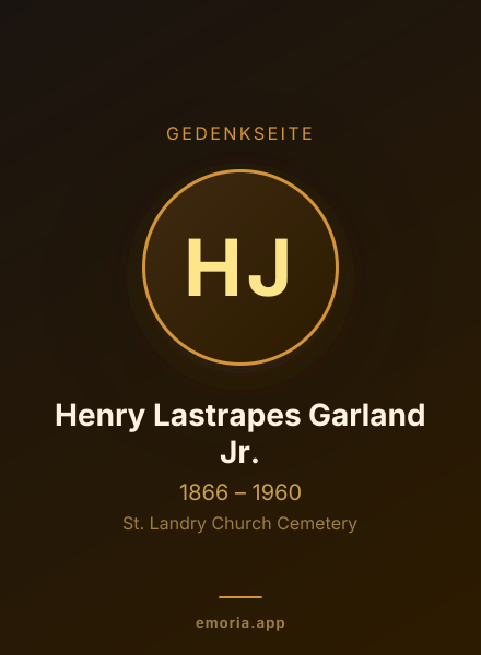 Gedenkportrait von Henry Lastrapes Garland Jr.
