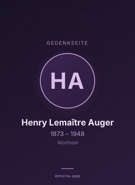 Gedenkportrait von Henry Lemaître Auger