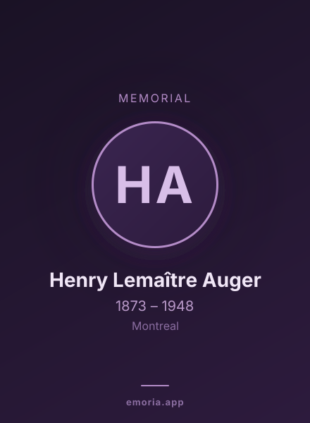 Memorial portrait of Henry Lemaître Auger