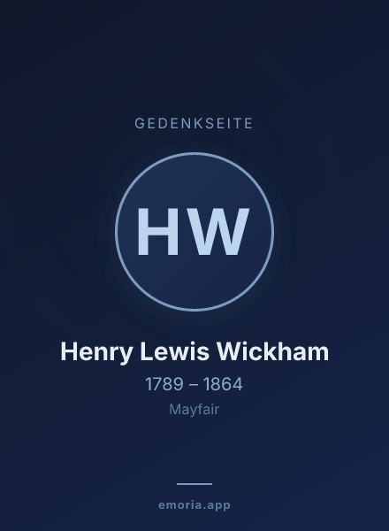 Gedenkportrait von Henry Lewis Wickham