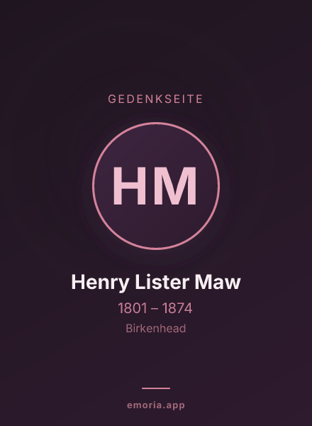 Gedenkportrait von Henry Lister Maw