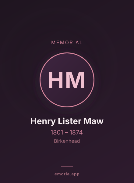 Memorial portrait of Henry Lister Maw