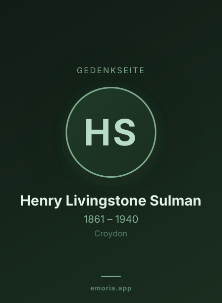 Gedenkportrait von Henry Livingstone Sulman