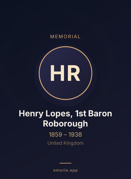Memorial portrait of Henry Lopes, 1st Baron Roborough