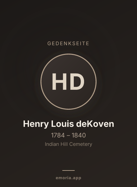 Gedenkportrait von Henry Louis deKoven