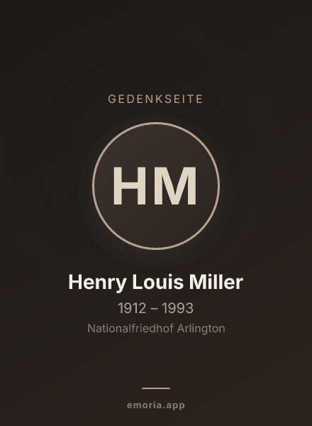 Gedenkportrait von Henry Louis Miller