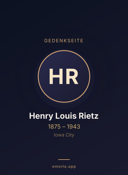 Gedenkportrait von Henry Louis Rietz