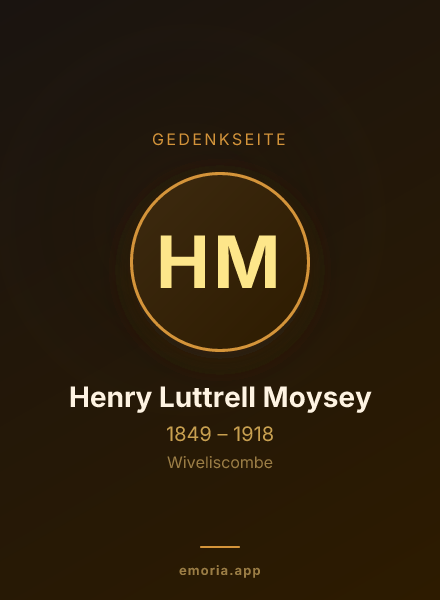 Gedenkportrait von Henry Luttrell Moysey