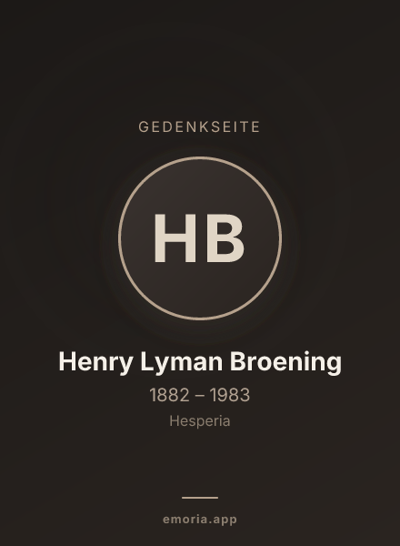 Gedenkportrait von Henry Lyman Broening
