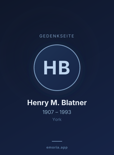 Gedenkportrait von Henry M. Blatner