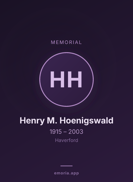 Memorial portrait of Henry M. Hoenigswald