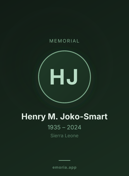 Memorial portrait of Henry M. Joko-Smart