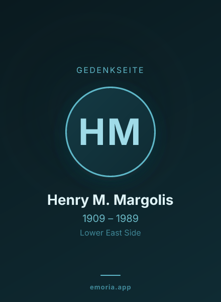 Gedenkportrait von Henry M. Margolis