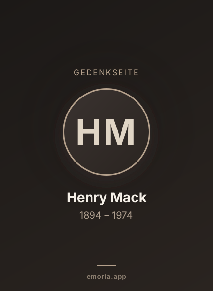 Gedenkportrait von Henry Mack